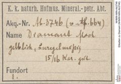 Etiketten zu Diamant (NHMW-MIN-Ab3746)